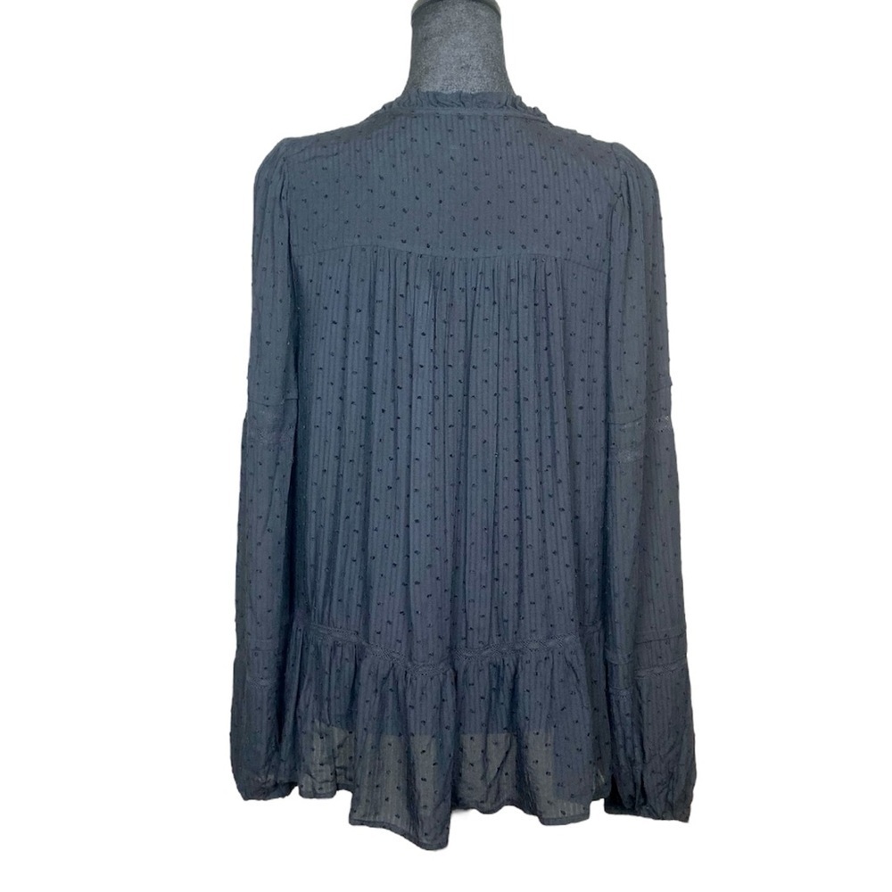Loft Tiered Blouse Black Size M - Picture 5 of 8